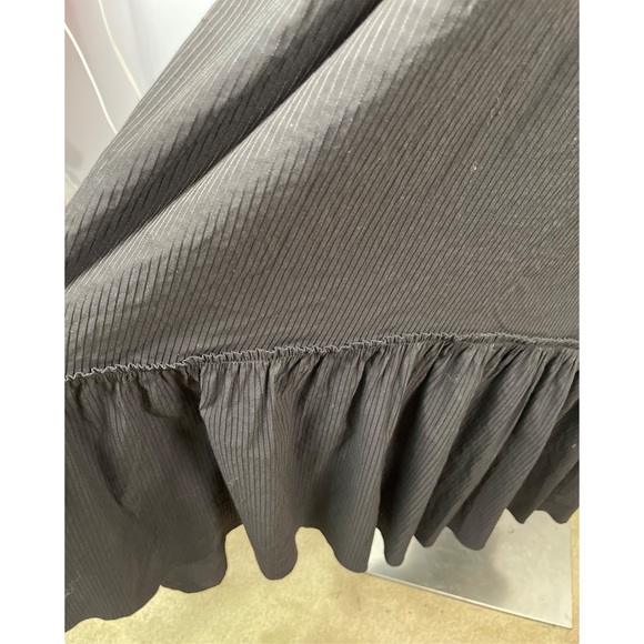 La Ligne De'ete Black Ruffled Stripe Cotton Blend Poplin Maxi Dress Size Medium - Picture 8 of 14
